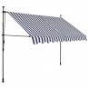 Toldo manual retráctil con LED azul y blanco 300 cm 2