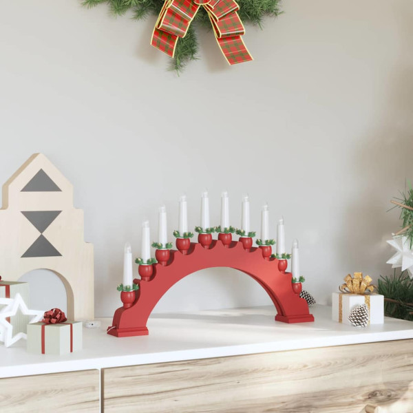 Arco de Velas de Navidad con 10 Velas LED Rojo 47 x 5 x 29 cm M 3