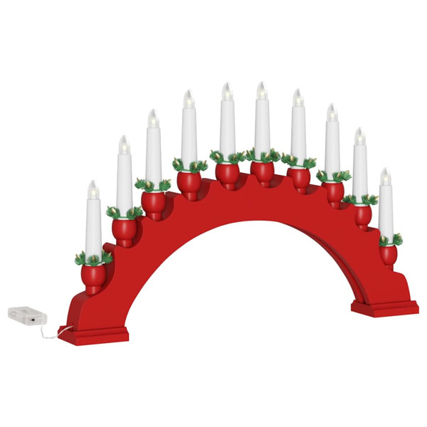 Arco de Velas de Navidad con 10 Velas LED Rojo 47 x 5 x 29 cm M 4