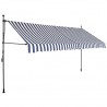 Toldo retrátil manual com LED 350 cm azul e branco 2