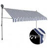 Toldo manual retráctil con LED azul y blanco 400 cm 1