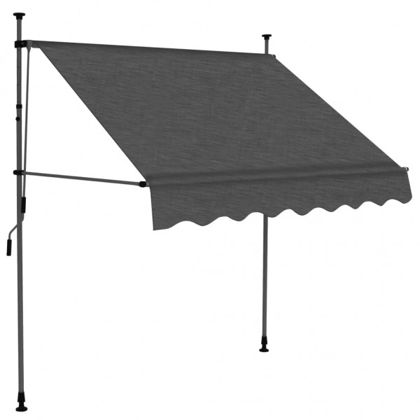 Toldo manual retráctil con LED gris antracita 100 cm M 2