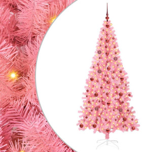 Árbol de Navidad con 300 LED con soporte Rosa 210 cm PVC H