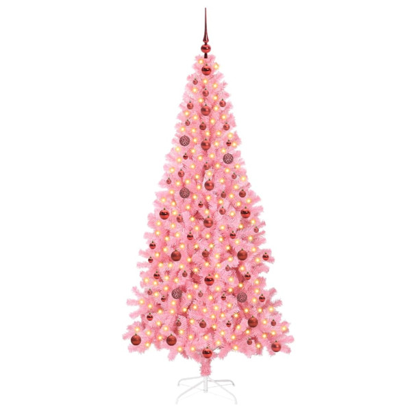 Árbol de Navidad con 300 LED con soporte Rosa 210 cm PVC M 3