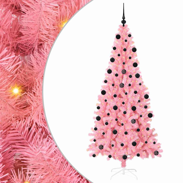 Árbol de Navidad con 300 LED con soporte Rosa 210 cm PVC M 2