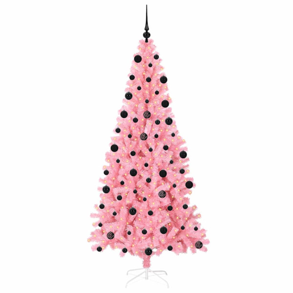 Árbol de Navidad con 300 LED con soporte Rosa 210 cm PVC M 3