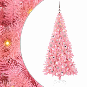Árbol de Navidad con 300 LED con soporte Rosa 210 cm PVC H