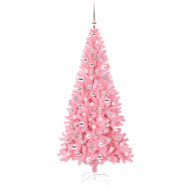 Árbol de Navidad con 300 LED con soporte Rosa 210 cm PVC M 4