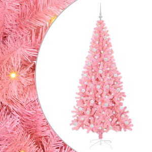 Árbol de Navidad con 300 LED con soporte Rosa 210 cm PVC H
