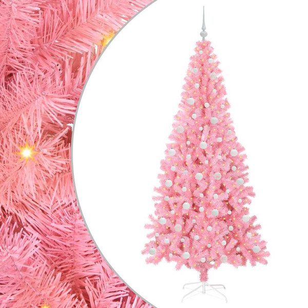 Árbol de Navidad con 300 LED con soporte Rosa 210 cm PVC M 2