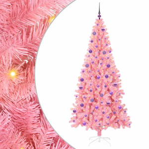 Árbol de Navidad con 300 LED con soporte Rosa 210 cm PVC H