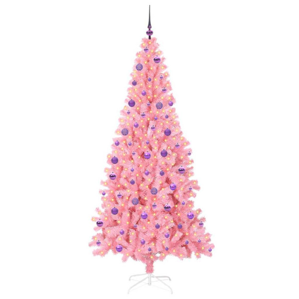 Árbol de Navidad con 300 LED con soporte Rosa 210 cm PVC M 3
