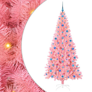 Árbol de Navidad con 300 LED con soporte Rosa 210 cm PVC H