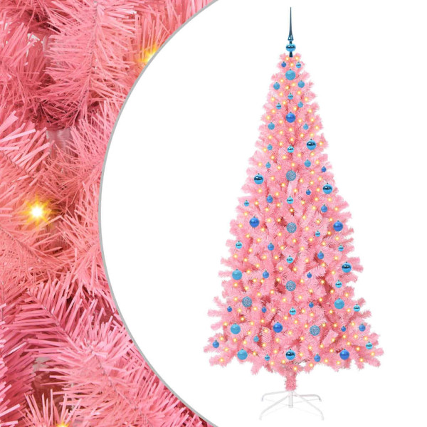 Árbol de Navidad con 300 LED con soporte Rosa 210 cm PVC M 2