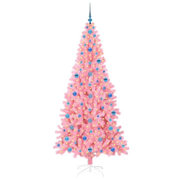 Árbol de Navidad con 300 LED con soporte Rosa 210 cm PVC M 3
