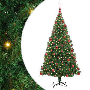 Árbol de Navidad artificial Verde 180 cm PVC y Acero y Plástico H