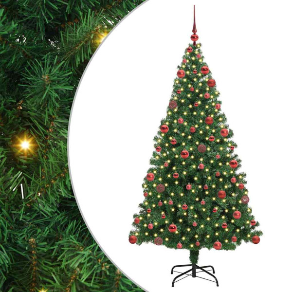 Árbol de Navidad artificial Verde 180 cm PVC y Acero y Plástico M 2