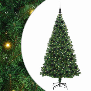 Árbol de Navidad artificial Verde 180 cm PVC y Acero y Plástico H