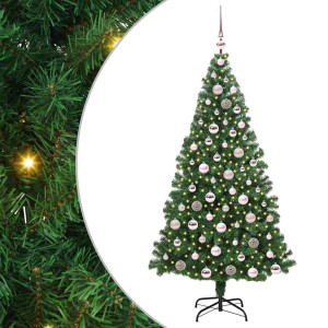 Árbol de Navidad artificial Verde 180 cm PVC y Acero y Plástico H
