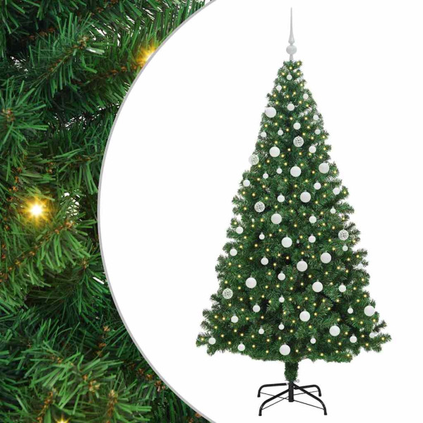 Árbol de Navidad artificial Verde 180 cm PVC y Acero y Plástico M 2