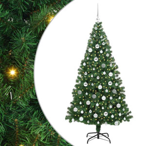 Árbol de Navidad artificial Verde 180 cm PVC y Acero y Plástico H