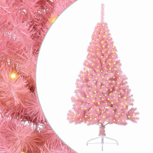 Árbol de Navidad Artificial Preiluminado Rosa 180 cm PVC H