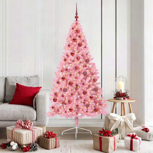 Árbol de Navidad Artificial Preiluminado Rosa 180 cm PVC D