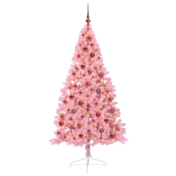Árbol de Navidad Artificial Preiluminado Rosa 180 cm PVC M 3