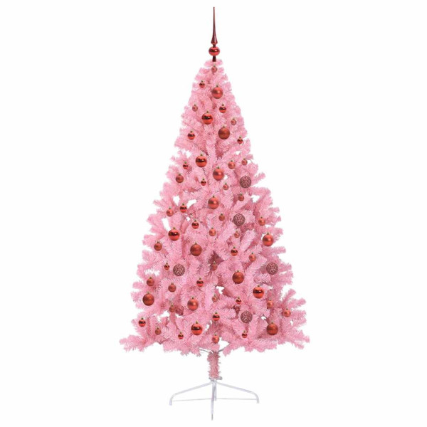 Árbol de Navidad Artificial Preiluminado Rosa 180 cm PVC M 4