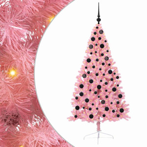 Árbol de Navidad Artificial Preiluminado Rosa 180 cm PVC H
