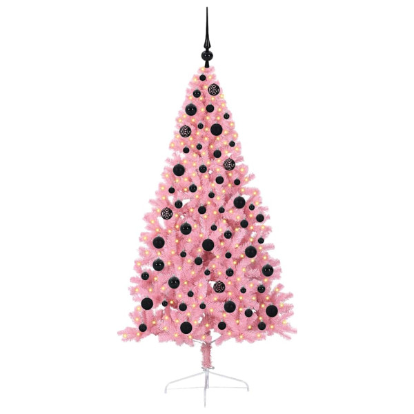 Árbol de Navidad Artificial Preiluminado Rosa 180 cm PVC M 3