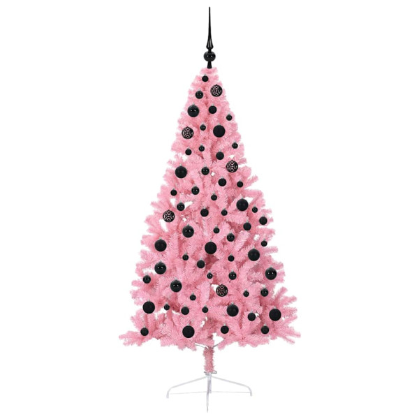 Árbol de Navidad Artificial Preiluminado Rosa 180 cm PVC M 4