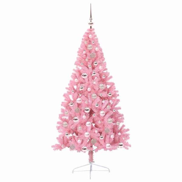 Árbol de Navidad Artificial Preiluminado Rosa 180 cm PVC M 4