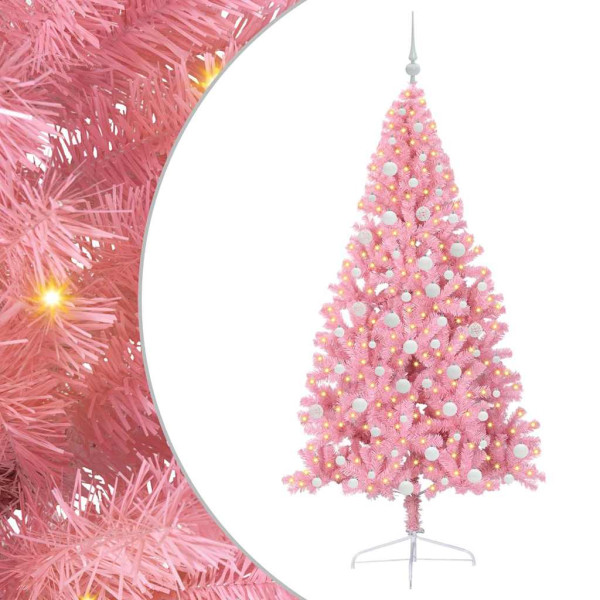 Árbol de Navidad Artificial Preiluminado Rosa 180 cm PVC M 2