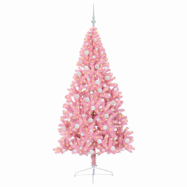 Árbol de Navidad Artificial Preiluminado Rosa 180 cm PVC M 3