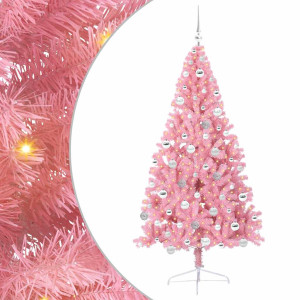 Árbol de Navidad Artificial Preiluminado Rosa 180 cm PVC H
