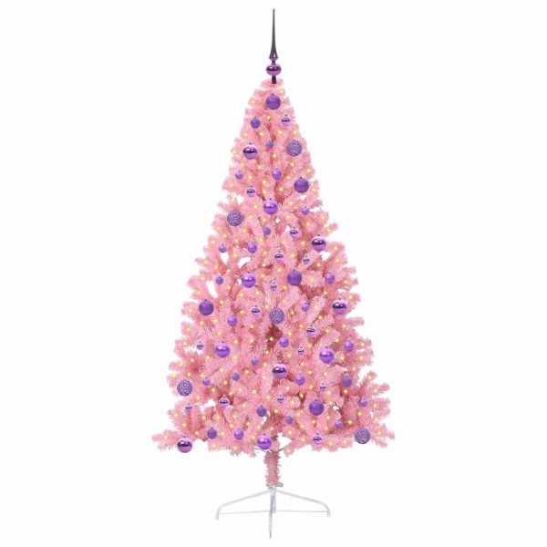 Árbol de Navidad Artificial Preiluminado Rosa 180 cm PVC M 3