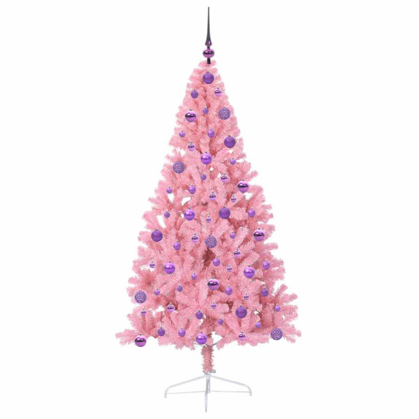 Árbol de Navidad Artificial Preiluminado Rosa 180 cm PVC M 4