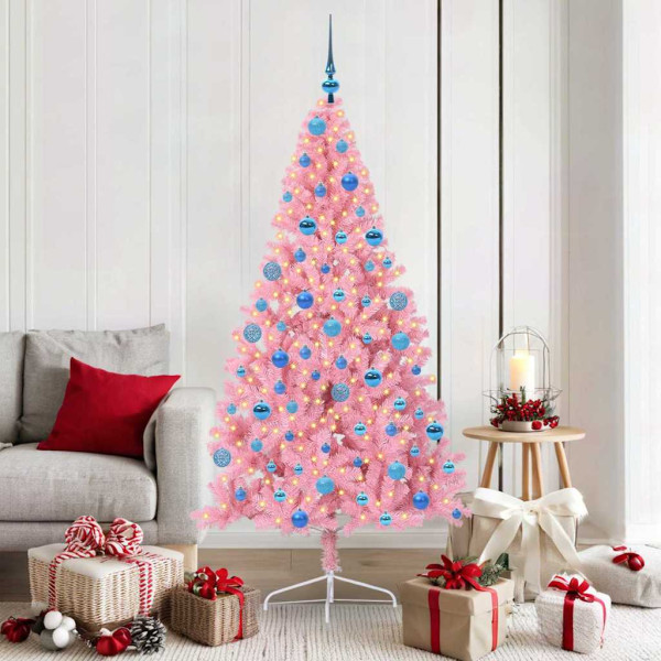 Árbol de Navidad Artificial Preiluminado Rosa 180 cm PVC D