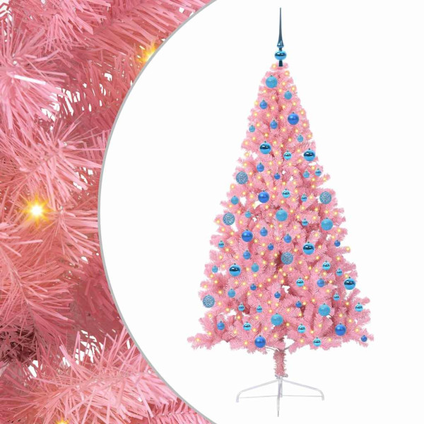 Árbol de Navidad Artificial Preiluminado Rosa 180 cm PVC M 2