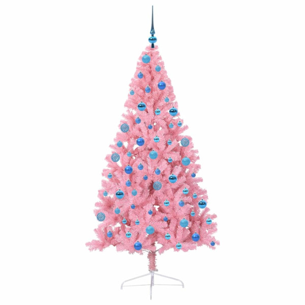 Árbol de Navidad Artificial Preiluminado Rosa 180 cm PVC M 4