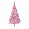 Árbol de Navidad Artificial Preiluminado Rosa 180 cm PVC 4