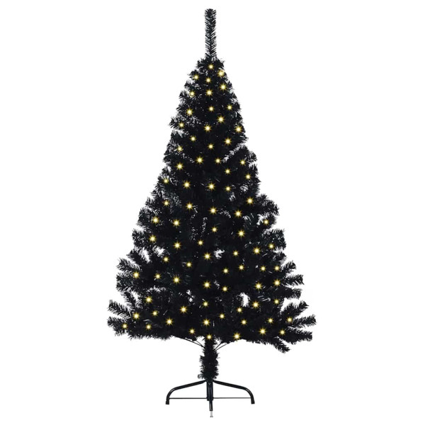 Árbol de Navidad Artificial Preiluminado Negro 150 cm PVC M 3