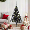 Árbol de Navidad Artificial Preiluminado Negro 150 cm PVC 1