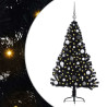 Árbol de Navidad Artificial Preiluminado Negro 150 cm PVC 2