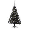 Árbol de Navidad Artificial Preiluminado Negro 150 cm PVC 3