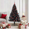 Árbol de Navidad Artificial Preiluminado Negro 150 cm PVC 1