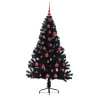 Árbol de Navidad Artificial Preiluminado Negro 150 cm PVC 4
