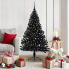 Árbol de Navidad Artificial Preiluminado Negro 150 cm PVC 1