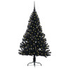 Árbol de Navidad Artificial Preiluminado Negro 150 cm PVC 3